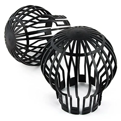 Imagen de 2 protectores para canalones de techo, 11 cm (2 unidades, juego unidades), color negro