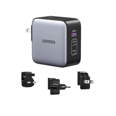 Imagen de UGREEN Nexode Cargador de Viaje GAN 65W con Adaptadores Internacionales Universales Compatible MacBook Pro/Air, iPad iPhone 16/15/14/13 Series, Galaxy S24/ S23/ S22 Series