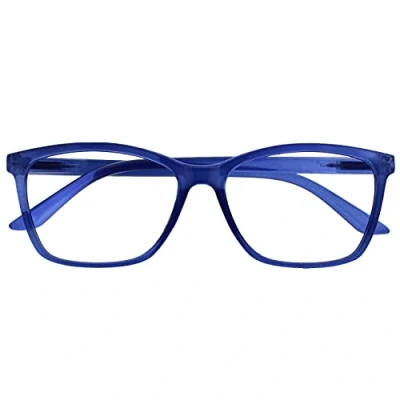 Imagen de The Reading Glasses Company La Compañía Gafas De Lectura Azul Brillante Lectores Grande Estilo Diseñador Hombres Bisagras Resorte R51 3 +1,00