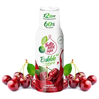 Imagen de Light Bajo en carbohidratos Jarabe de fitness FruttaMax Azúcar Cero con Stevia 50 60% Contenido Fruta 500ml (Cereza Light)