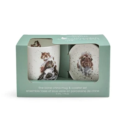 Imagen de Wrendale Designs Juego de taza y posavasos Piggy in The Middle