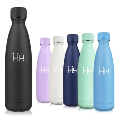 Imagen de Motswedi Botella Agua Acero Inoxidable, 0.75L Sin BPA, Termica, Mantener 12H Caliente/24 Frío, Cantimplora, Prueba de Fugas, para Niños, Deporte, Oficina, Yoga, Ciclismo, Negro