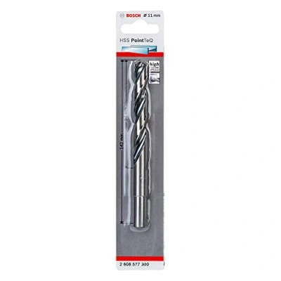 Imagen de Bosch Professional Broca helicoidal HSS PointTeQ, para metal, vástago reducido, 11 x 94 142 mm, accesorio de taladro