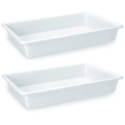 Imagen de AC Pack de 2 Bandejas Frigorificas Capaciadad 3,6 L Fabricado en Plástico Apto para Microondas y Congelador 7 x 34 23 cm Color Blanco