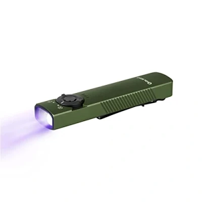 Imagen de OLIGHT Arkfeld UV Diseño de Doble Fuente Luz con Blanca y Recargable EDC Linterna Adecuado para al Aire Libre, el Trabajo Emergencia (Blanco Frío（CW）, Verde)