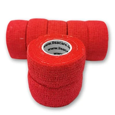 Imagen de Mezcla de color 7 piezas Apósito Escayola LisaCare, para dedos, rodillos, elástica infantil sin adhesivo y látex (rojo)