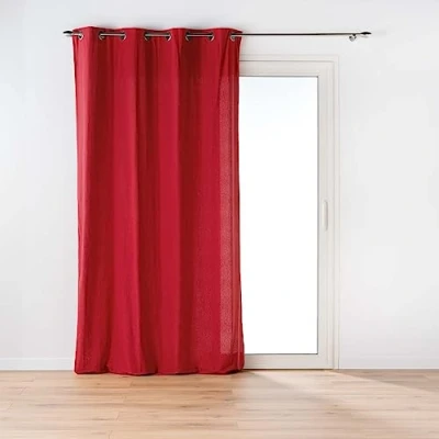 Imagen de Douceur d&#039;Intérieur Twily Cortina, con Ojales, 135 x 260 cm, roja, algodón y poliéster Reciclado