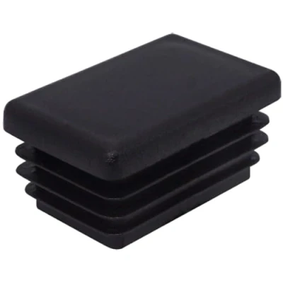 Imagen de SKIR&#039;CO 40 tapones rectangulares de plástico 25 x mm, tapas tubo mate, insertos rectangulares, para postes valla, color negro RAL 9005