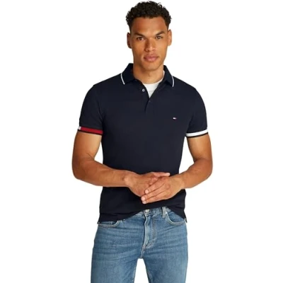 Imagen de Tommy Hilfiger FLAG CUFF Polo, Hombre, Talla: XS, Desert sky