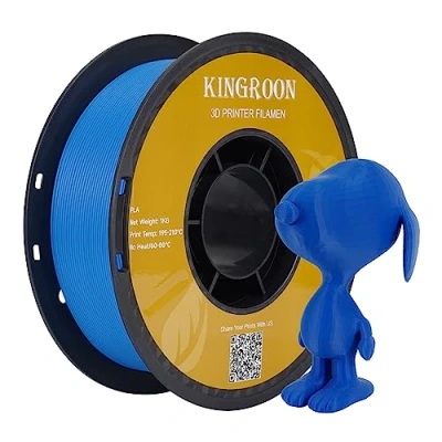 Imagen de Kingroon PLA Filamento para impresora 3D, precisión dimensional +/ 0,03 mm, bobina de 1 kg (2,2 lb), 1,75 azul