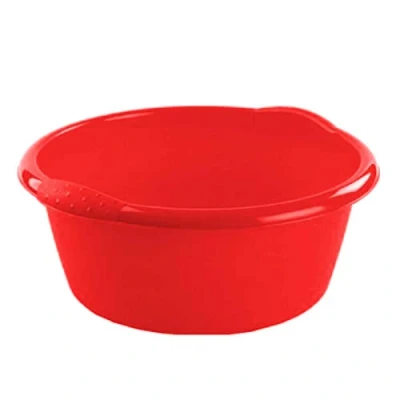 Imagen de AC Barreño Redondo Capacidad de 6 litros Fabricado en Polipropileno Apto Uso Alimentario para Lavabo, Fregadero y Bañera Color Rojo