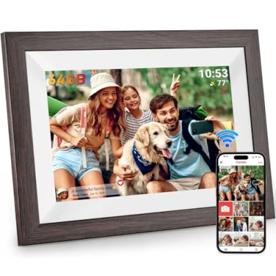 Imagen de Hesmor Marco de Fotos Digital Frameo 64 GB, WiFi 10,1 Pulgadas, Pantalla táctil IPS LCD 1280 x 800, rotación automática y Audio, comparte o vídeos a través la aplicación