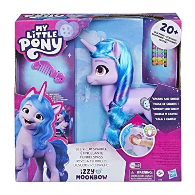 Imagen de My Little Pony: Deja tu Huella Izzy Moonbow Revela Brillo Poni de 20 cm con música y Luces