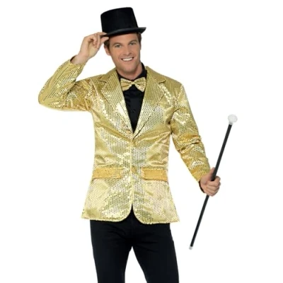 Imagen de Smiffys Chaqueta de lentejuelas, dorado, para hombre