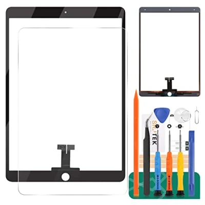 Imagen de SRJTEK para iPad Air 3 2019 Pantalla táctil A2153 A2123 A2152 reemplazo de Vidrio, Pro 10.5 (2017) digitalizador A1701 A1709 Panel reparación Piezas Kit (Negro)