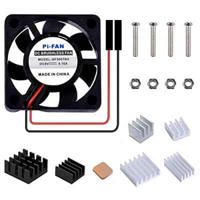Imagen de GeeekPi Raspberry Pi Tranquilo Ventilador 30x30x7mm DC 5V / 3.3V con Disipador para 3/2 Modelo B, 4B,3B + y Retroflag NESPI Case Plus (1 Pack)