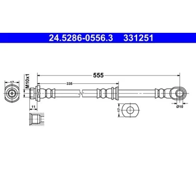 Imagen de ATE 24.5286 0556.3 Latiguillos de Freno 555 M10x1 MITSUBISHI: PAJERO 4