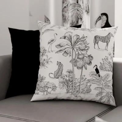 Imagen de PETTI Artigiani Italiani Par de Fundas Almohada 65 x cm Microfibra, Cojines para decoración Dormitorio, sofá, salón, Juego 2 cojín, Funda Animalier 02, 100%