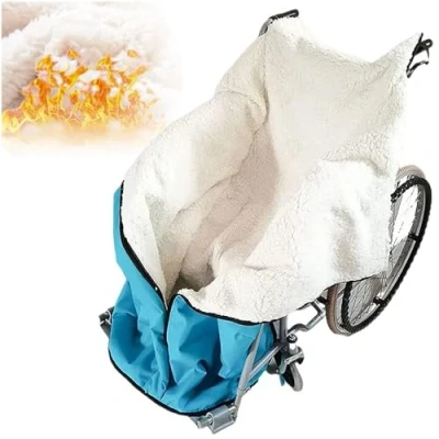 Imagen de HEARSO Manta Térmica Impermeable para Silla Ruedas,Forro Polar Suave Acogedor Cremallera Forro Grueso Ruedas Accesorios Personas Mayores Y Discapacitados