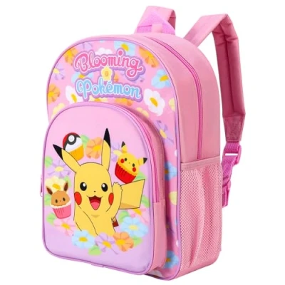 Imagen de Pokémon Mochila escolar prémium para niños y niñas, con bolsillo lateral de malla frontal cremallera, multicolor, 36.7cm (height), 26cm (width), 13cm (depth)
