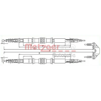 Imagen de METZGER 11.5858 Cable de Freno Mano posterior 1577/1403+1577/1403 Discos COFLE OPEL: Astra G Coupé, Berlina, CC