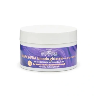 Imagen de Maternatura, Mascarilla Tonalizante para el Cabello Rubio Hielo con Aceite de Camelia, Bio Beauty Routine Capilar, Made in Italy 200 ml