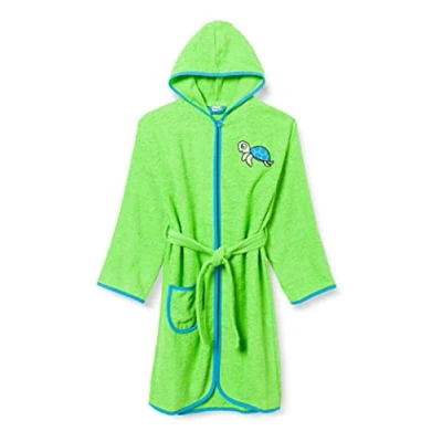 Imagen de Playshoes Frottee Bademantel Schildkröte Bata, Verde (Green 29), 110 116 Unisex niños