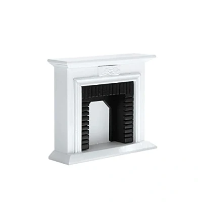 Imagen de WANGCL Casa de Muñecas Chimenea Blanca Mini 1/12 Accesorios Madera Muebles
