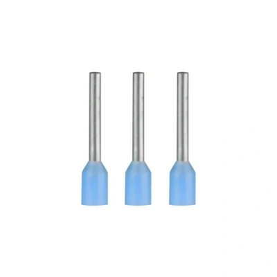 Imagen de ERKO 100 piezas de terminales, sección transversal del conductor 0,25 mm², longitud 8 mm, terminales profesionales hechos cobre galvanizado, aislamiento poliamida, conectores para electricistas