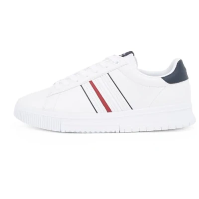 Imagen de Tommy Hilfiger Sneaker con suela cupsole Hombre Modern Stripes logotipo, Blanco (White), 45