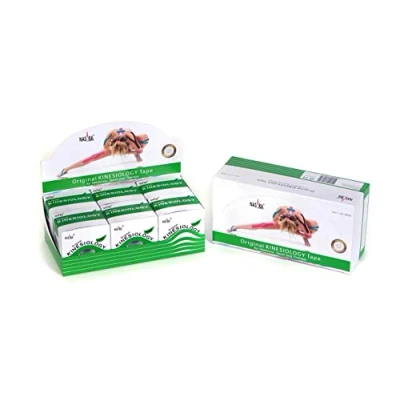 Imagen de Nasara Original Cinta Kinesiológica: Caja de 6 cintas para deportes y medicina, tamaño del rollo 5cm x 5m, verde