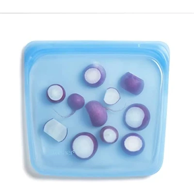 Imagen de Stasher Bolsa de sándwich (topacio) Bolsas reutilizables para congelador viajes y almacenamiento alimentos plástico silicona 21 cm x 20,3 1,3 / 440 ml