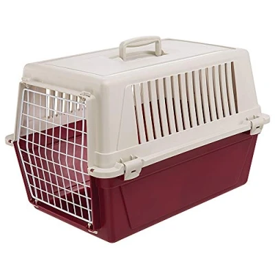 Imagen de Ferplast Transportín Gatos, Perro Mediano Pequeño y Gatos hasta 15 Kg, Puerta de Hierro Plastificado, Ranuras Ventilación, 40 x 60 h 38 cm, Mascotas Rígido Atlas 30 EL