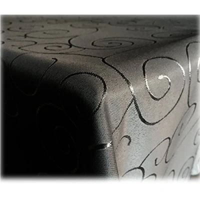 Imagen de Mantel JEMIDI con adornos brillantes de seda, 31 tamaños y 7 colores, poliéster, negro, 160x260