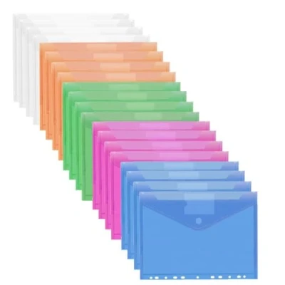 Imagen de 20 PCS Portadocumentos Plastico A4,Carpetas Pequeñas,Fundas Plástico Folio,Fundas para Documentos A4,Carpeta Portafolios Transparentes A4 (B)