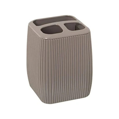 Imagen de DRW Vaso Cepillo de Dientes acrilico en Beige 9.5x7x7 cm