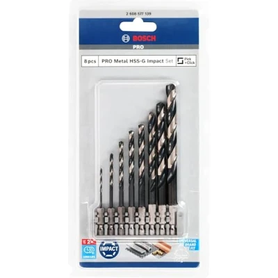 Imagen de Bosch Professional HSS Impact Control Set de brocas hexagonales 8 unidades (para metal, accesorio para taladro)