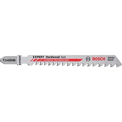 Imagen de Bosch 2x Hoja de Sierra calar EXPERT Hardwood Fast T144DHM (para Madera dura, plástica WPC, Longitud 100 mm, Professional Accesorios calar)