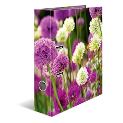 Imagen de HERMA Carpeta A4 de 7 cm ancho, diseño flores, color morado