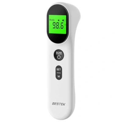 Imagen de BESTEK Termómetro bebe digital de Frente sin Contacto para Adultos y Niños,Termómetro Infrarrojo con Lectura Instantánea 1s, Pantalla LCD,Recuperación Memoria
