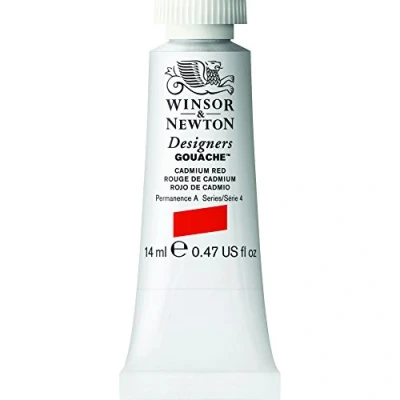 Imagen de Winsor &amp; Newton gouache profesional Designer&#039;s tubo de 14ml, color rojo cadmio