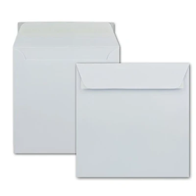 Imagen de Sobres cuadrados (50 unidades, 16 x cm, 120 g/m², cierre autoadhesivo, sin ventana), color blanco