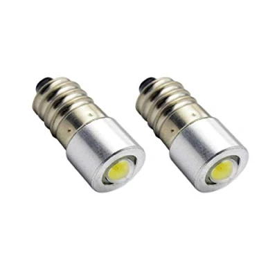 Imagen de Ruiandsion 2 bombillas LED E10 de 4,5 V 1 W blanco COB 200 lm para linterna antorcha, frontal, no polaridad