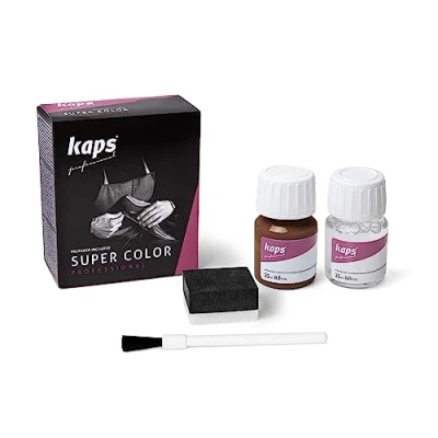 Imagen de Kaps Tinte con Imprimación para Zapatos Y Bolsos Textiles de Cuero Natural Sintético, Super Color And Preparer, 70 Colores (171 brandy)