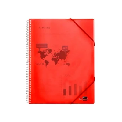 Imagen de Carpeta liderpapel escaparate con espiral 80 fundas polipropileno din a4 rojo