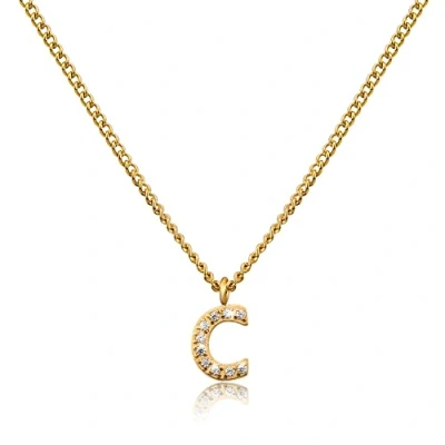 Imagen de GD GOOD.designs Cadena de letras oro para señoras I Collar chapado en 18 quilates con iniciales circonita acero inoxidable dorado