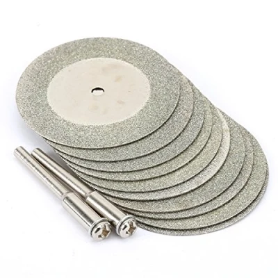 Imagen de 10 Piezas 40mm Diamante Cortar la herramienta rotatoria de discos ruedas con 2 Mandril Arbor Conjunto