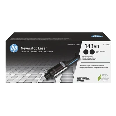 Imagen de Tóner HP NeverStop Combo 2 pack 143AD, Negro, W1143AD
