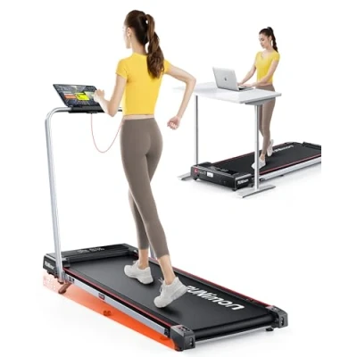 Imagen de RUNIMON Cinta de Correr Plegable para el Hogar, 6 en 1 Caminar con 7% Inclinación y Asa, 2.5HP Debajo del Escritorio, Velocidad 12KM/H Pantalla LED, Control Remoto App