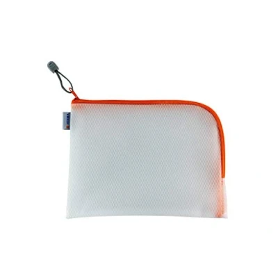 Imagen de HERMA 20012 Bolso de tocador con cremallera A5, transparente (26 x 20 cm) estuche pequeño viaje para cosméticos, líquidos, maquillaje, cepillo dientes, neceser en naranja